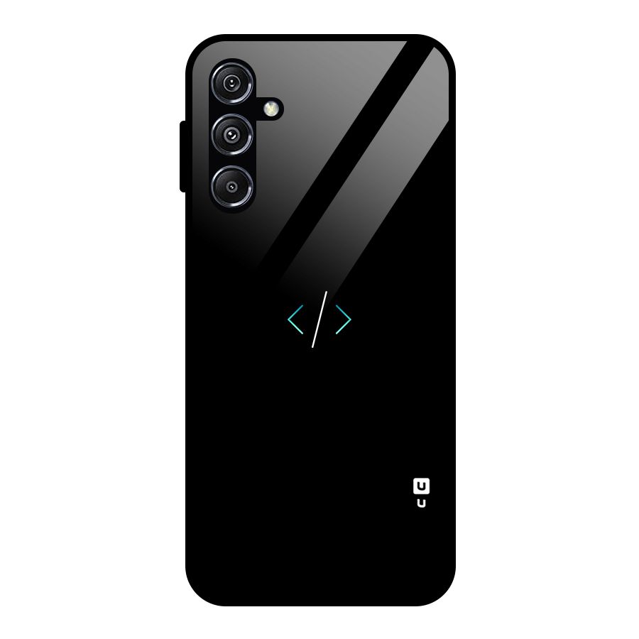 Minimal Dark Coding Glass Back Case for Galaxy M34 5G