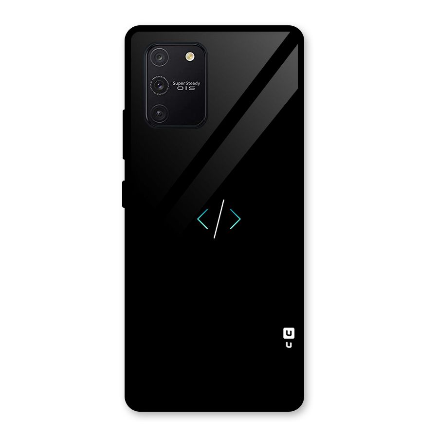 Minimal Dark Coding Glass Back Case for Galaxy S10 Lite