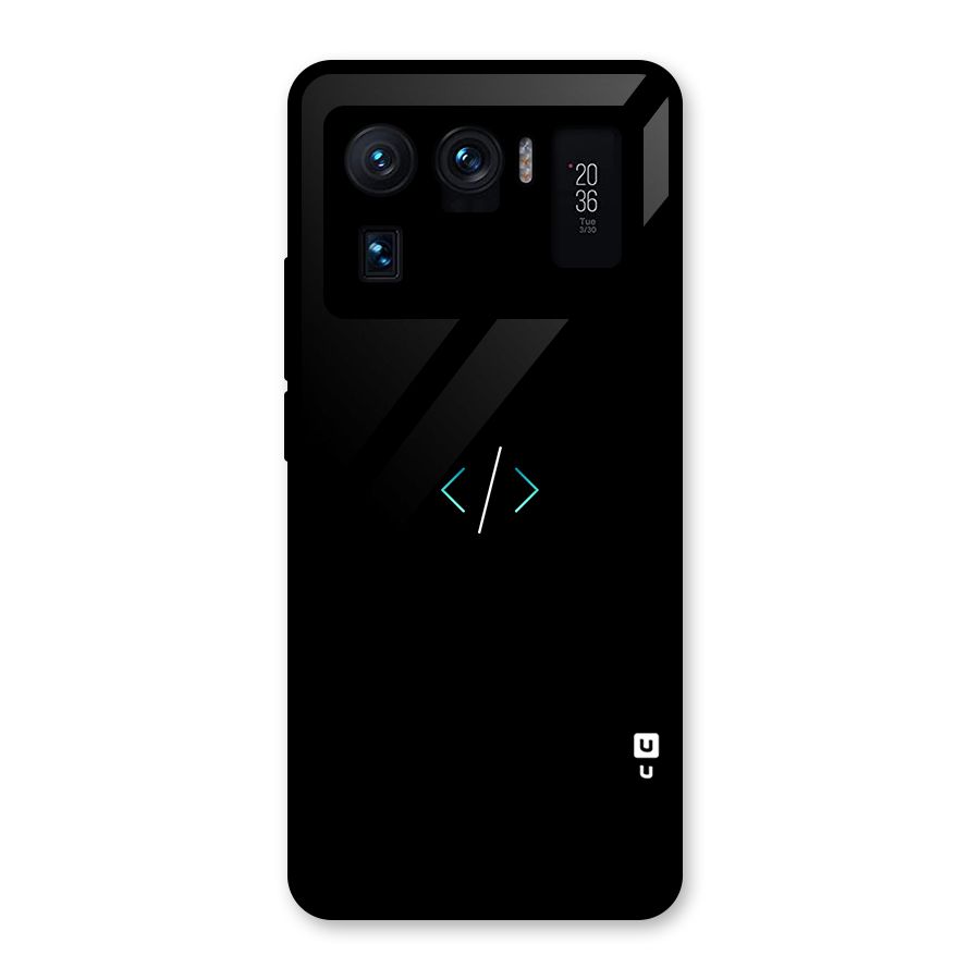 Minimal Dark Coding Glass Back Case for Mi 11 Ultra