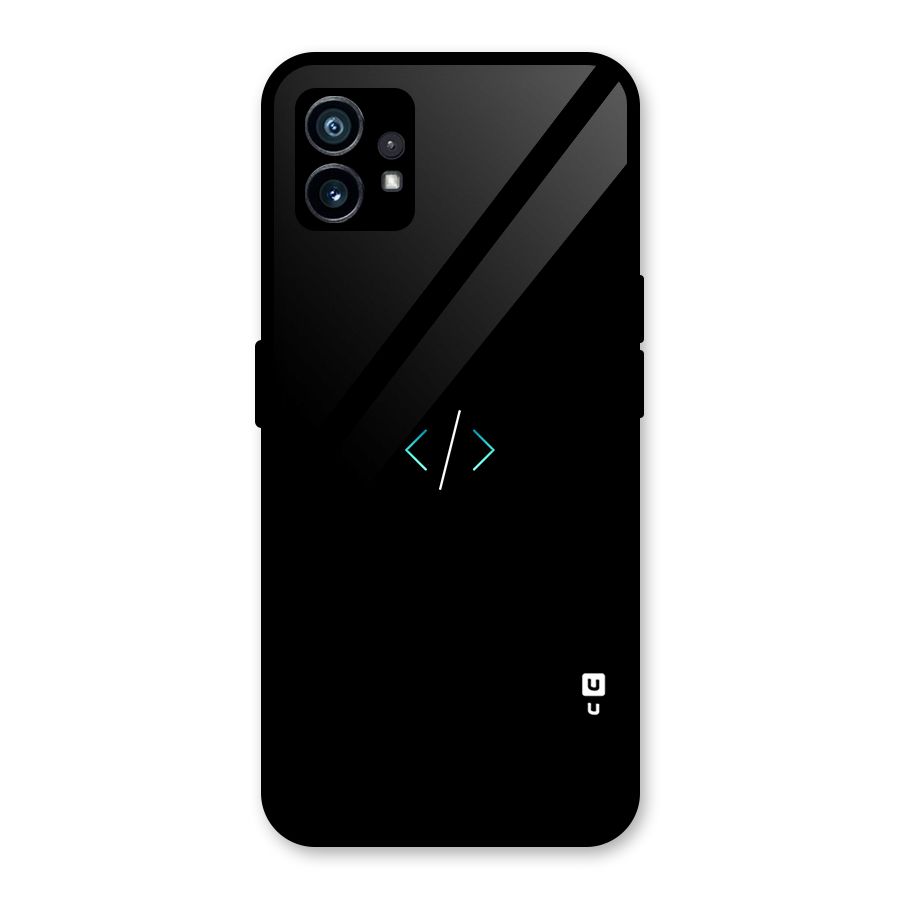 Minimal Dark Coding Glass Back Case for Nothing Phone 1