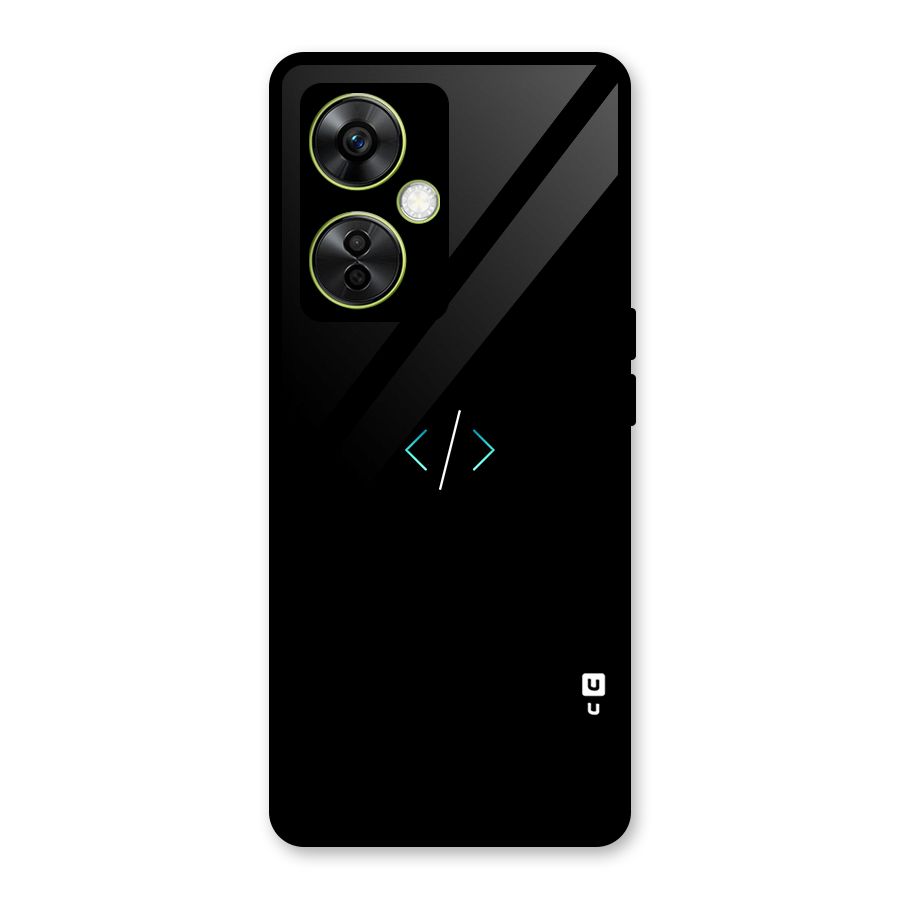 Minimal Dark Coding Glass Back Case for OnePlus Nord CE 3 Lite