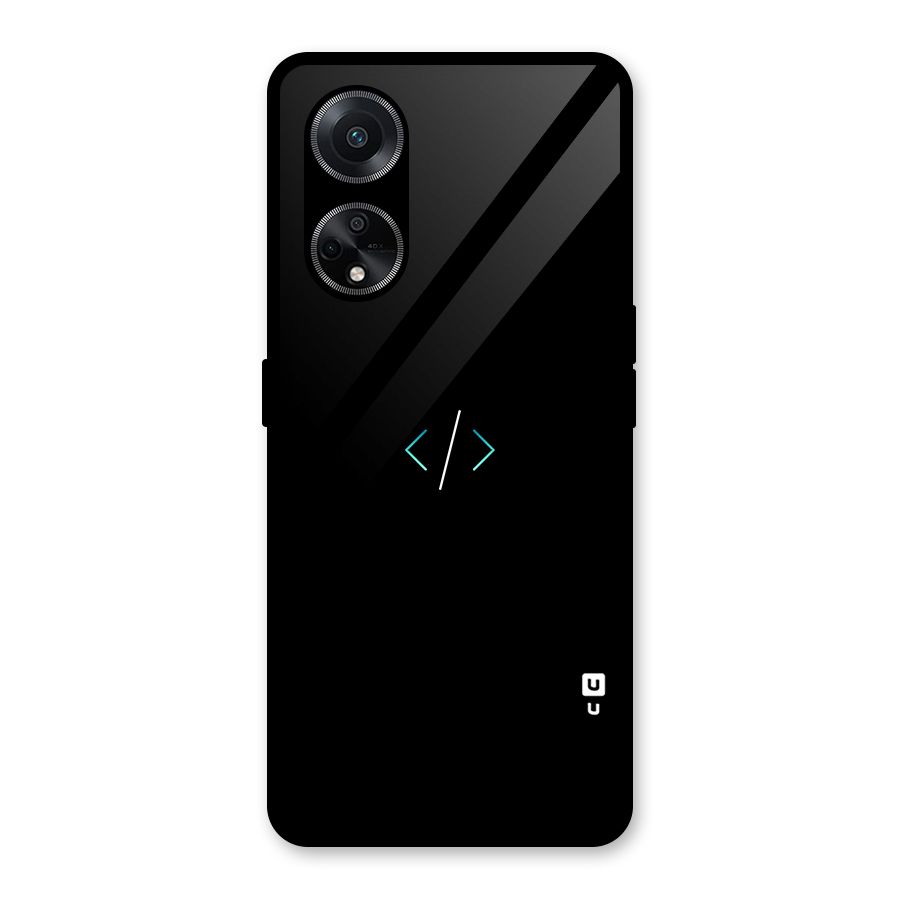 Minimal Dark Coding Glass Back Case for Oppo F23