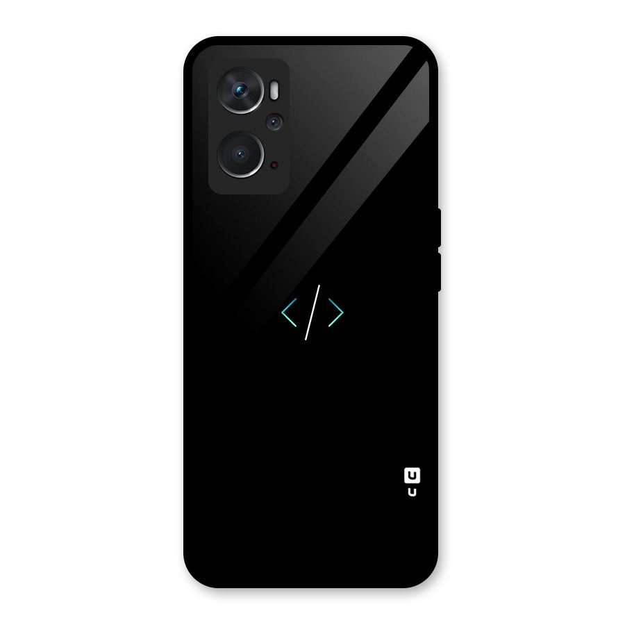 Minimal Dark Coding Glass Back Case for Oppo K10 4G