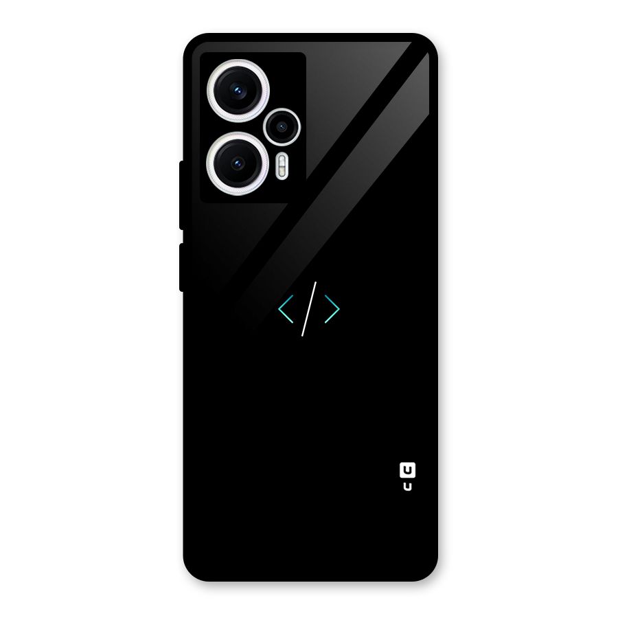 Minimal Dark Coding Glass Back Case for Poco F5