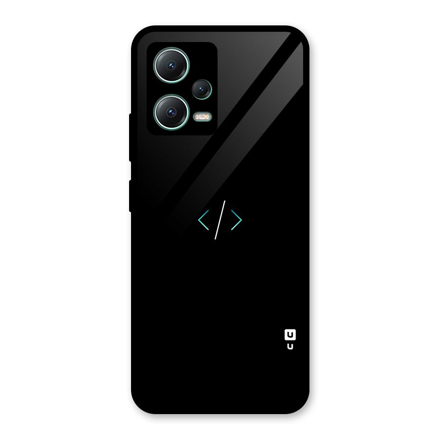 Minimal Dark Coding Glass Back Case for Poco X5