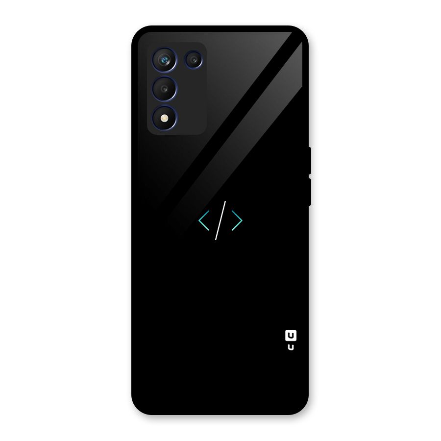 Minimal Dark Coding Glass Back Case for Realme 9 5G Speed