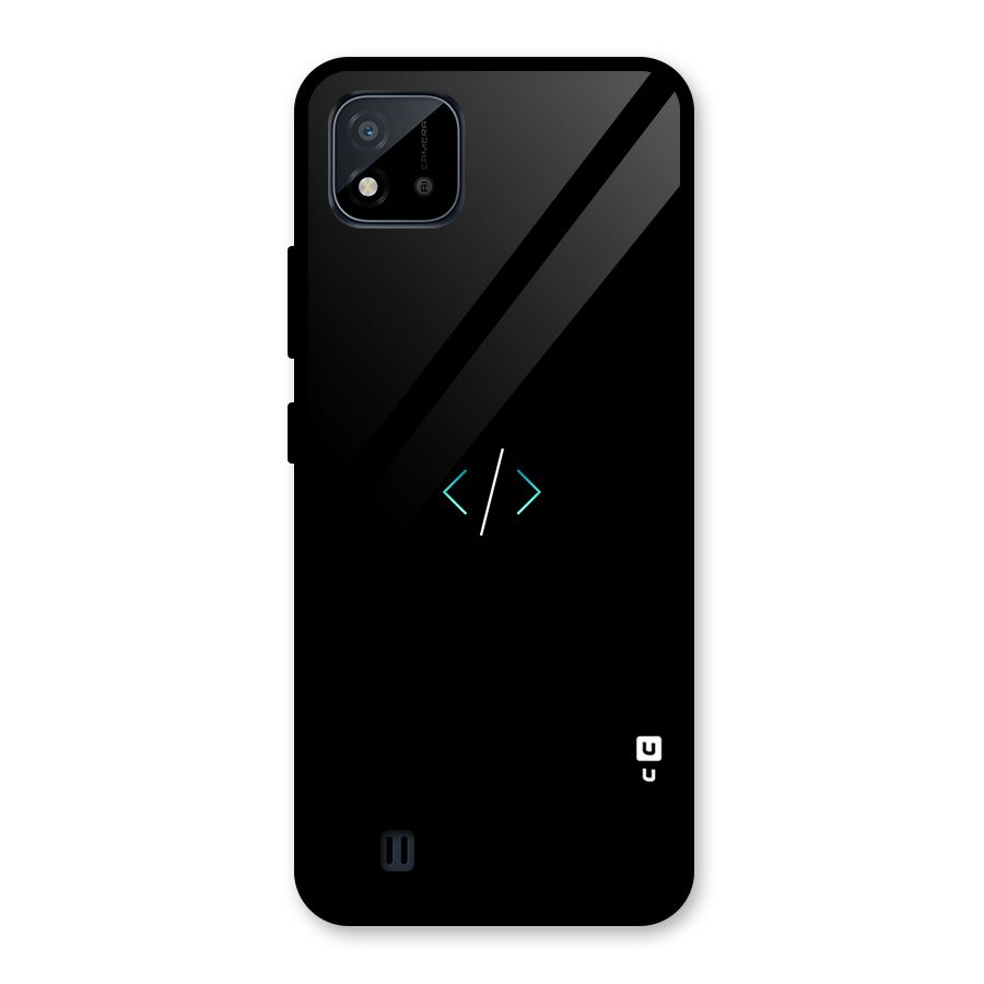 Minimal Dark Coding Glass Back Case for Realme C11 2021