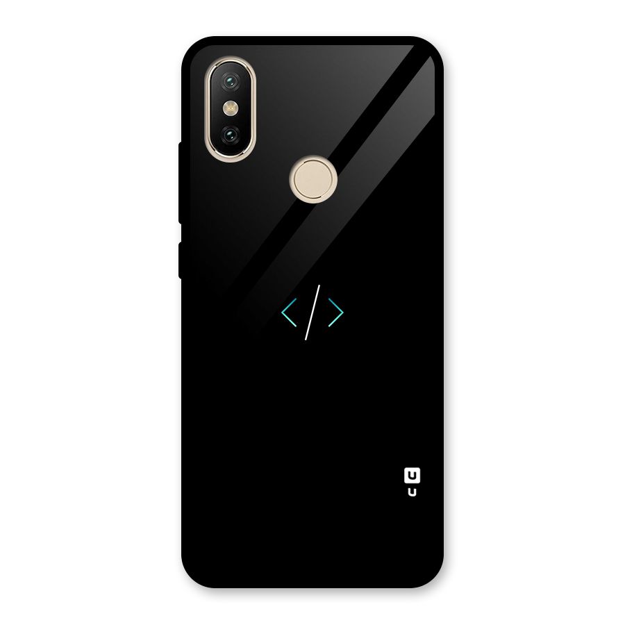 Minimal Dark Coding Glass Back Case for Redmi A2