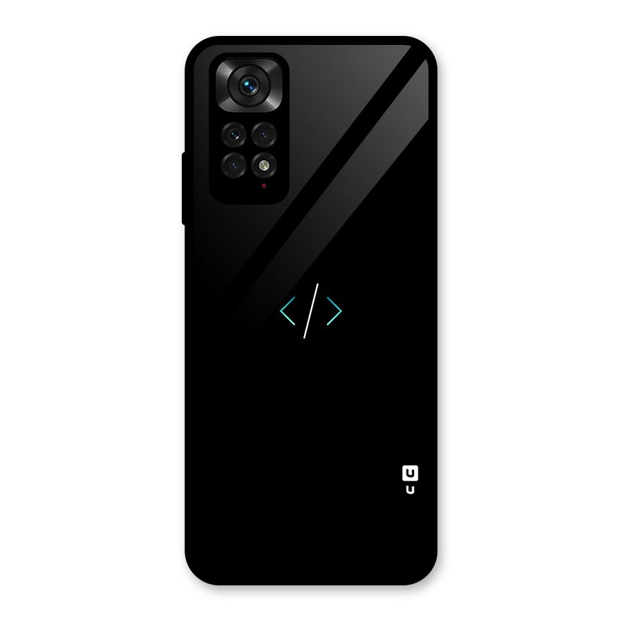 Minimal Dark Coding Glass Back Case for Redmi Note 11S