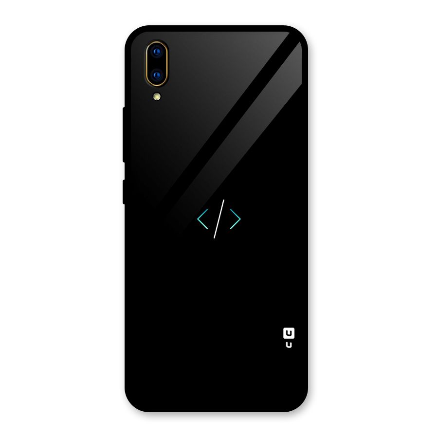 Minimal Dark Coding Glass Back Case for Vivo V11 Pro