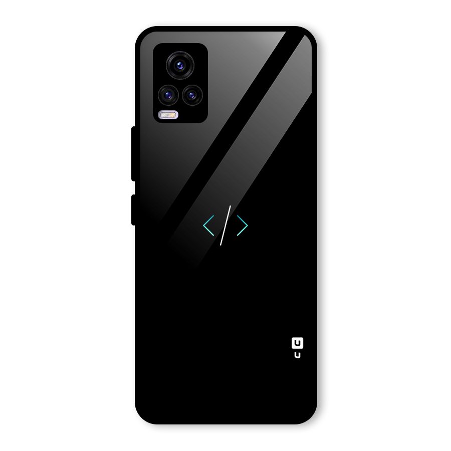 Minimal Dark Coding Glass Back Case for Vivo V20 2021