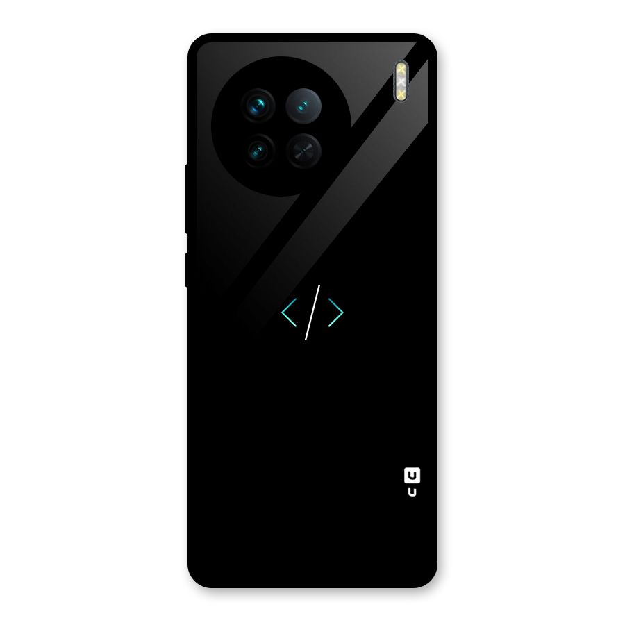Minimal Dark Coding Glass Back Case for Vivo X90