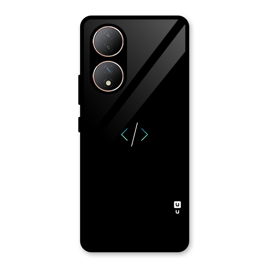 Minimal Dark Coding Glass Back Case for Vivo Y100A