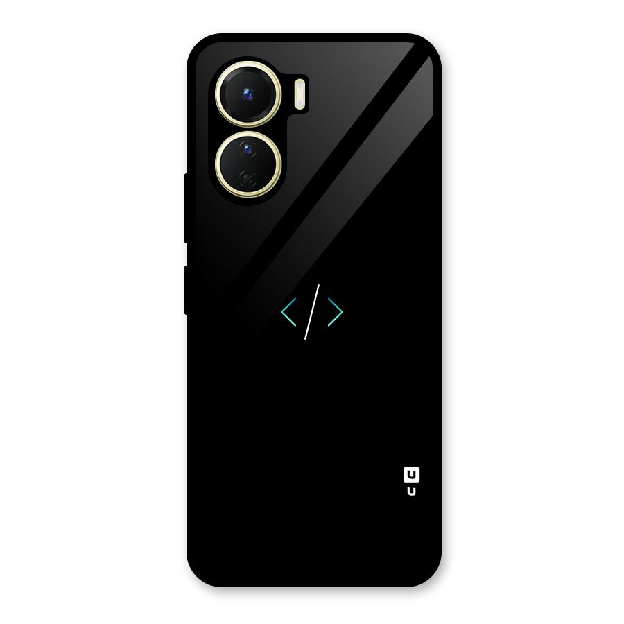 Minimal Dark Coding Glass Back Case for Vivo Y56