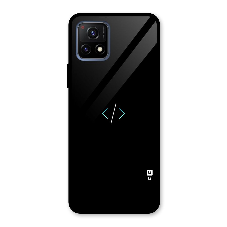 Minimal Dark Coding Glass Back Case for Vivo Y72 5G