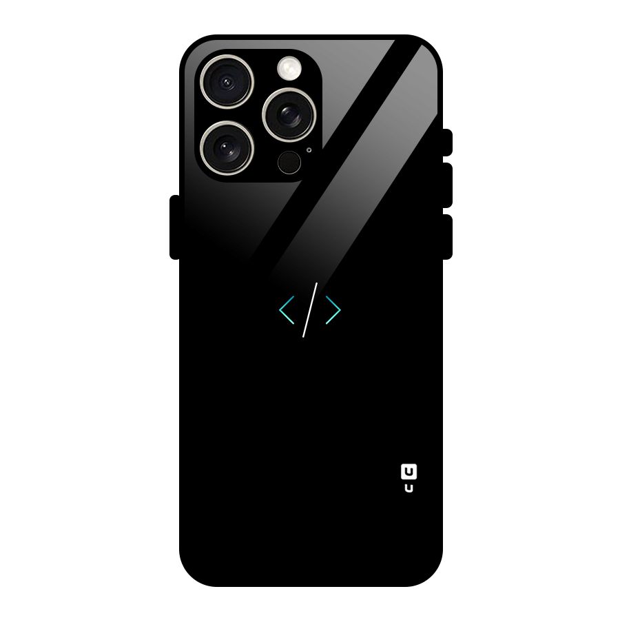 Minimal Dark Coding Glass Back Case for iPhone 15 Pro Max