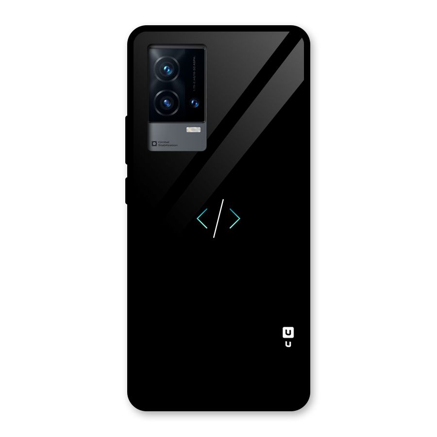 Minimal Dark Coding Glass Back Case for iQOO 9 5G