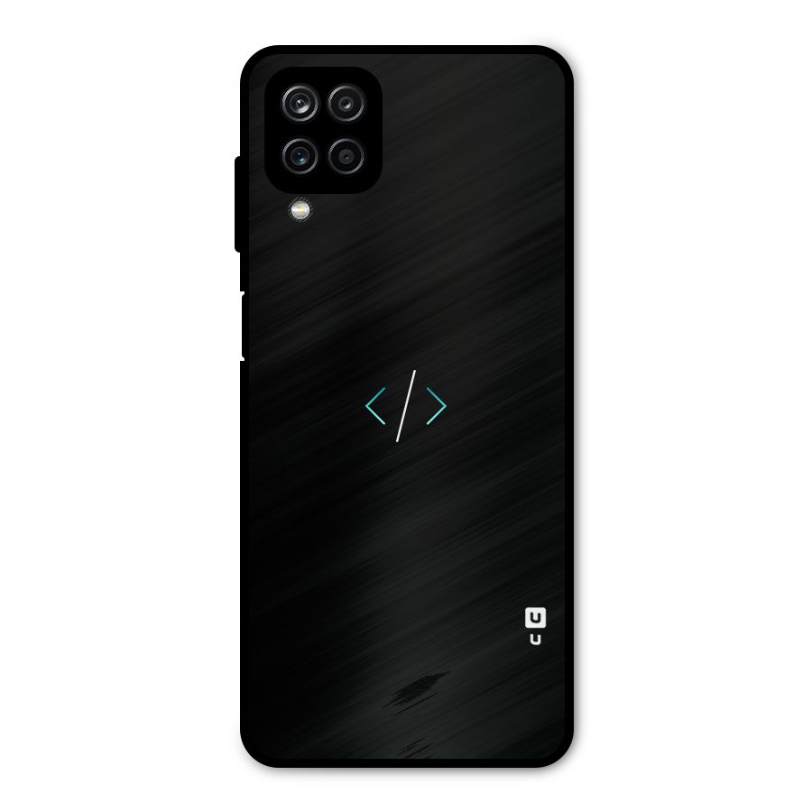 Minimal Dark Coding Metal Back Case for Galaxy A12