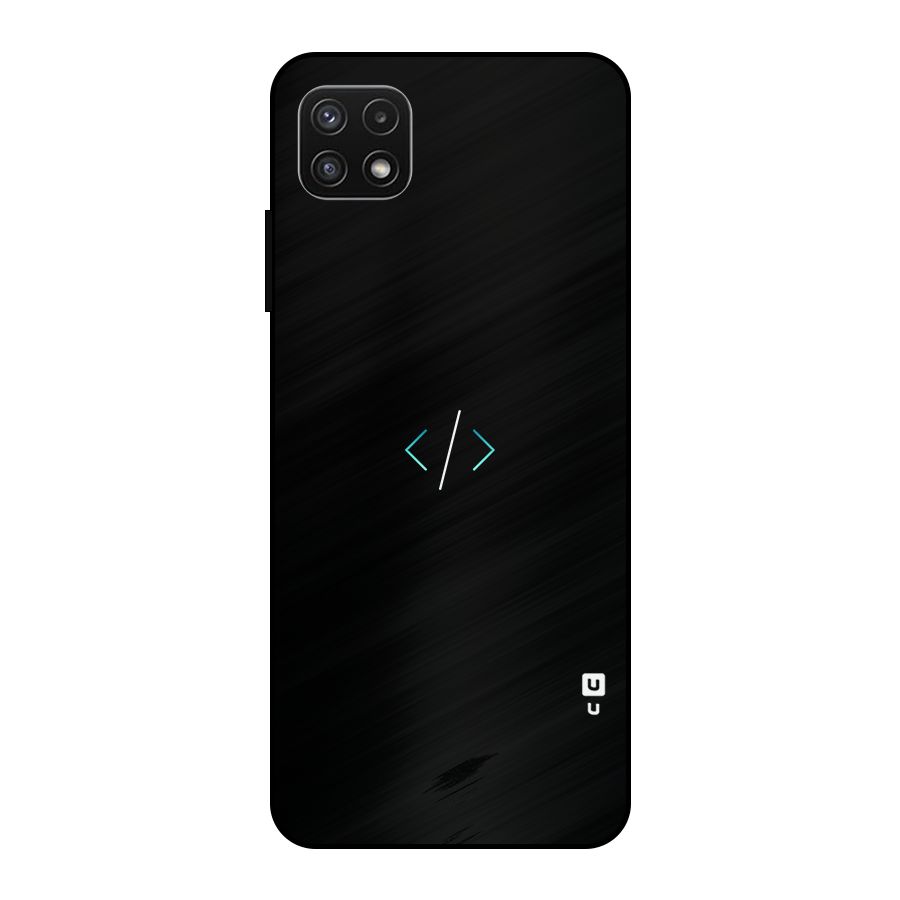 Minimal Dark Coding Metal Back Case for Galaxy A22 5G