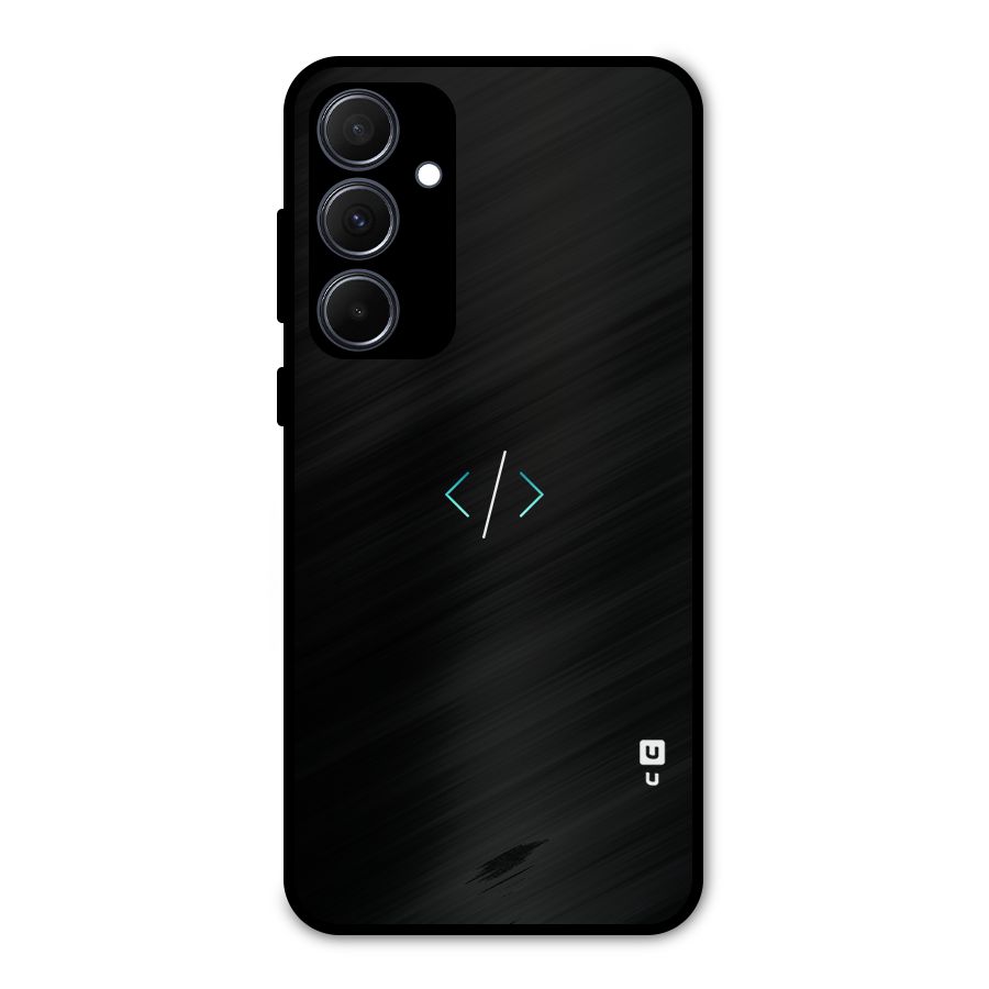 Minimal Dark Coding Metal Back Case for Galaxy A35