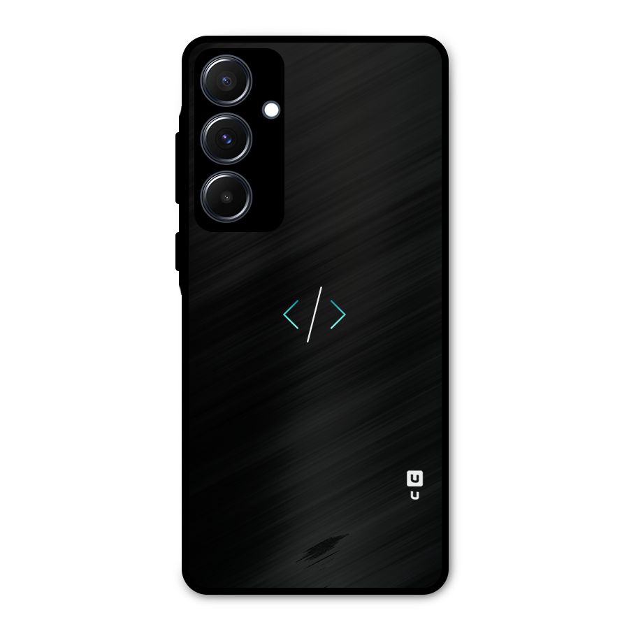 Minimal Dark Coding Metal Back Case for Galaxy A55