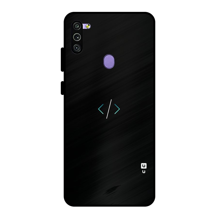 Minimal Dark Coding Metal Back Case for Galaxy M11