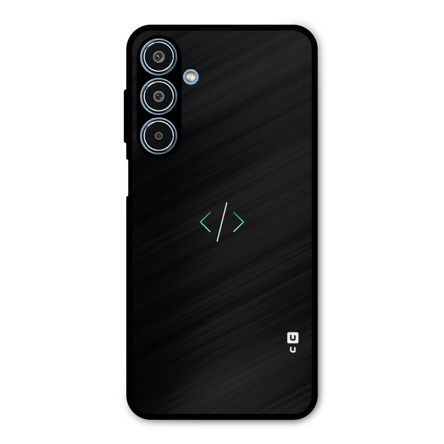 Minimal Dark Coding Metal Back Case for Galaxy M35