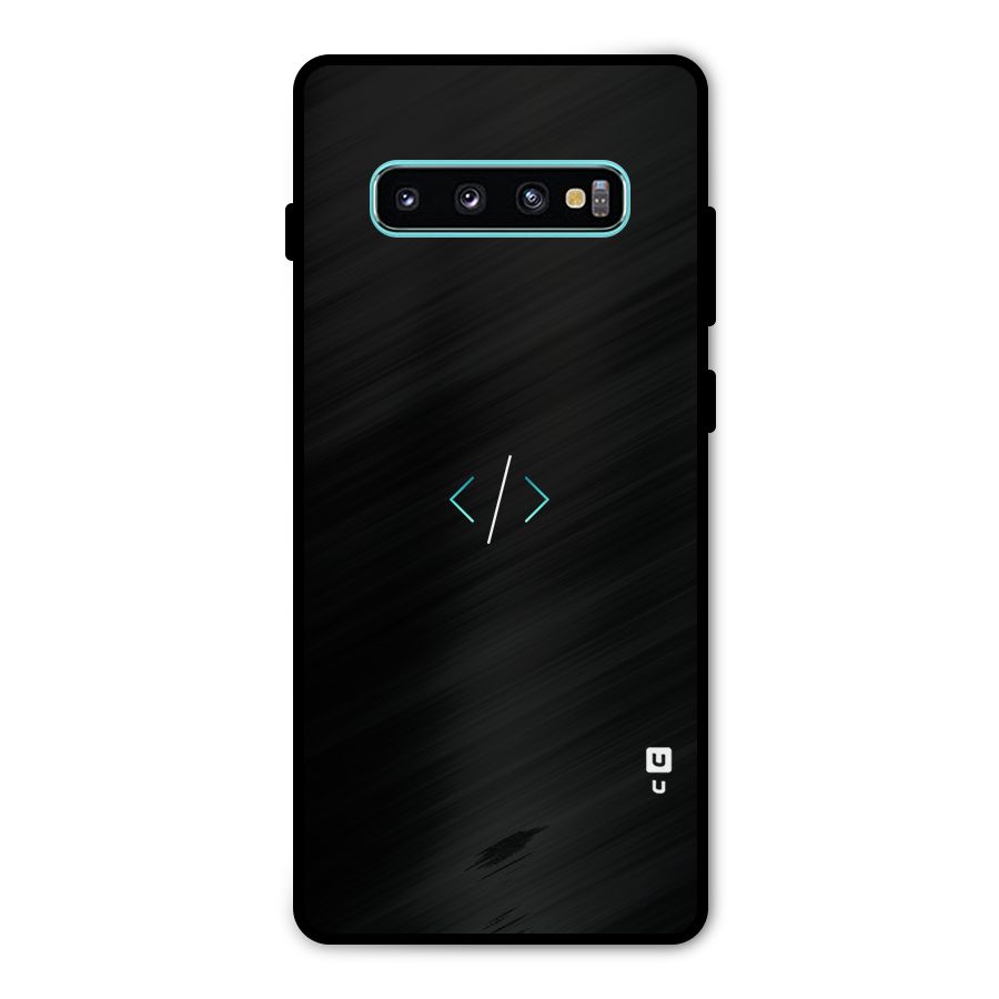 Minimal Dark Coding Metal Back Case for Galaxy S10 Plus