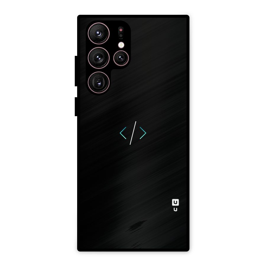 Minimal Dark Coding Metal Back Case for Galaxy S22 Ultra 5G