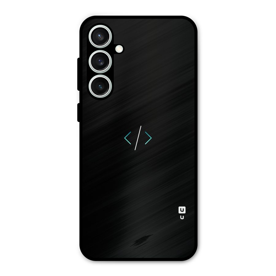 Minimal Dark Coding Metal Back Case for Galaxy S23 FE