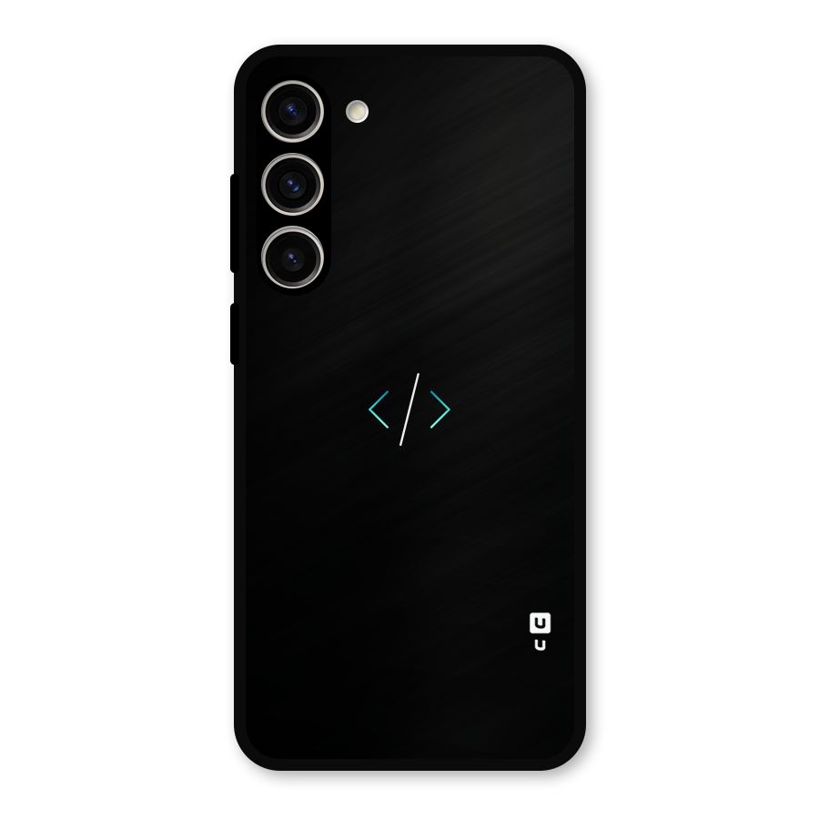 Minimal Dark Coding Metal Back Case for Galaxy S23 Plus