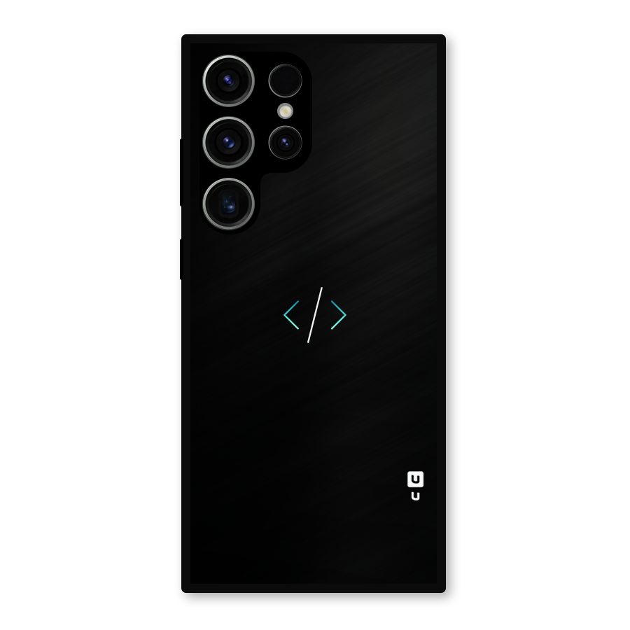 Minimal Dark Coding Metal Back Case for Galaxy S23 Ultra