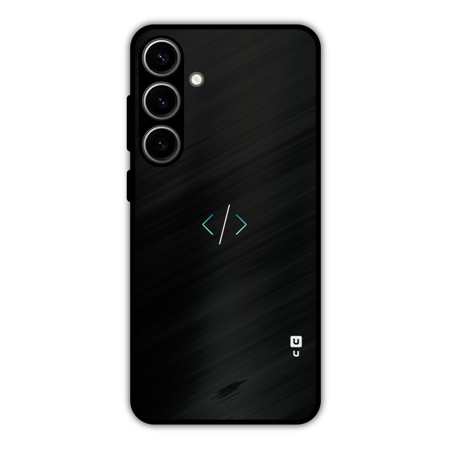 Minimal Dark Coding Metal Back Case for Galaxy S24 Plus