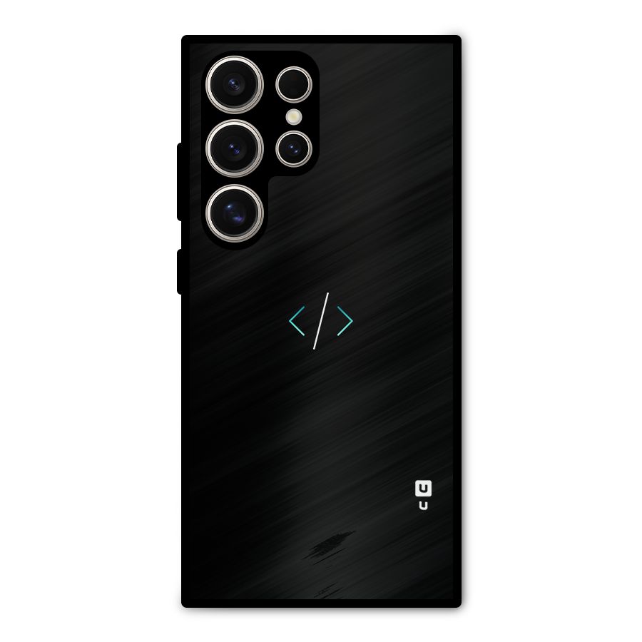 Minimal Dark Coding Metal Back Case for Galaxy S24 Ultra