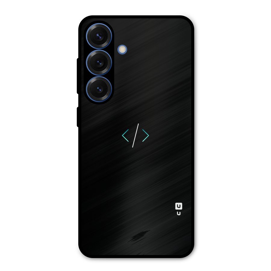 Minimal Dark Coding Metal Back Case for Galaxy S25