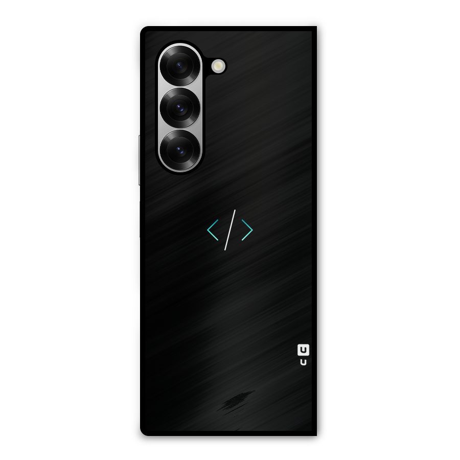 Minimal Dark Coding Metal Back Case for Galaxy Z Fold6