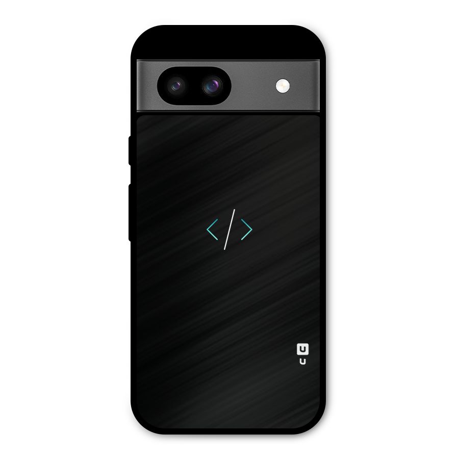 Minimal Dark Coding Metal Back Case for Google Pixel 8a