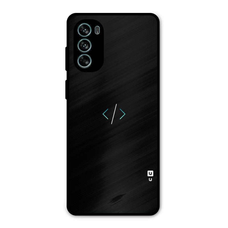 Minimal Dark Coding Metal Back Case for Moto G62