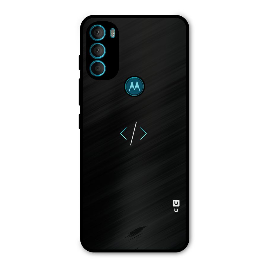 Minimal Dark Coding Metal Back Case for Moto G71 5G
