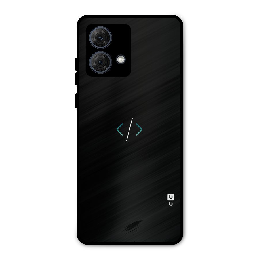 Minimal Dark Coding Metal Back Case for Moto G84