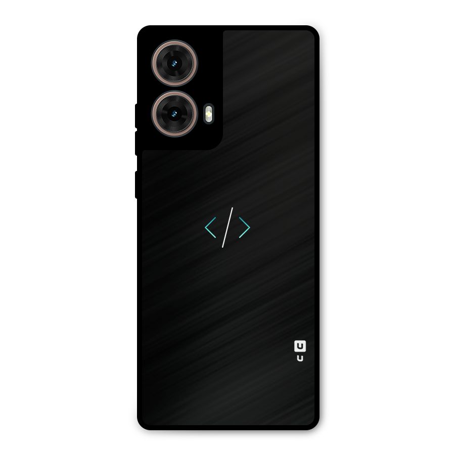 Minimal Dark Coding Metal Back Case for Moto G85