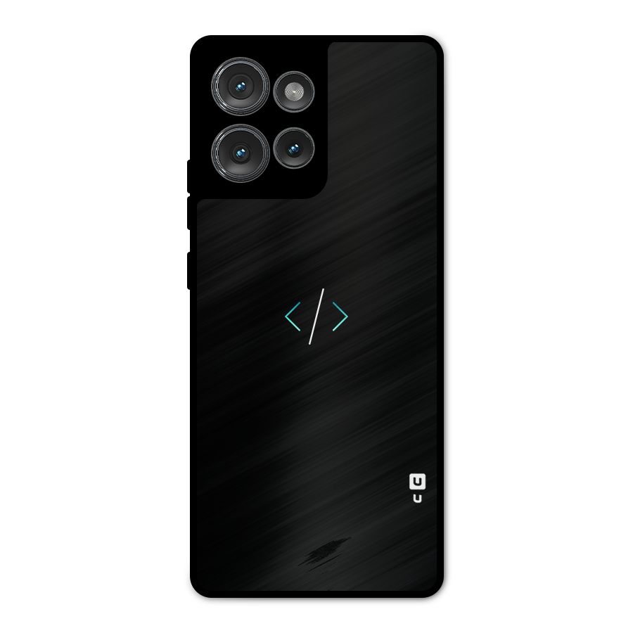 Minimal Dark Coding Metal Back Case for Motorola Edge 50