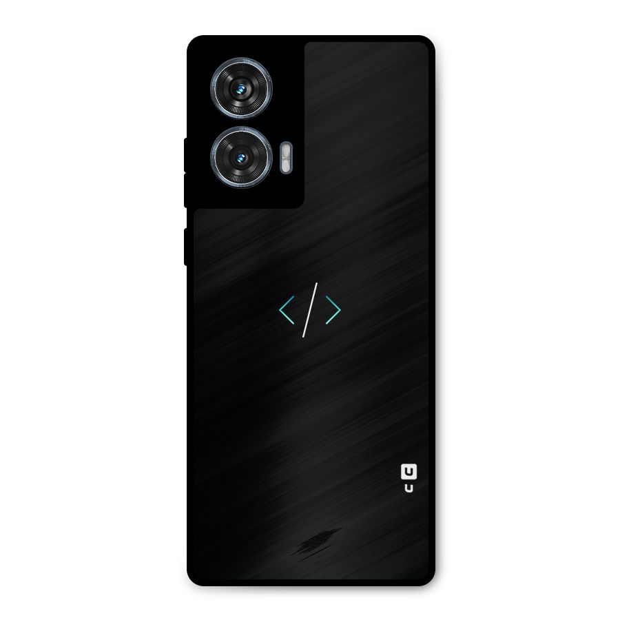 Minimal Dark Coding Metal Back Case for Motorola Edge 50 Fusion