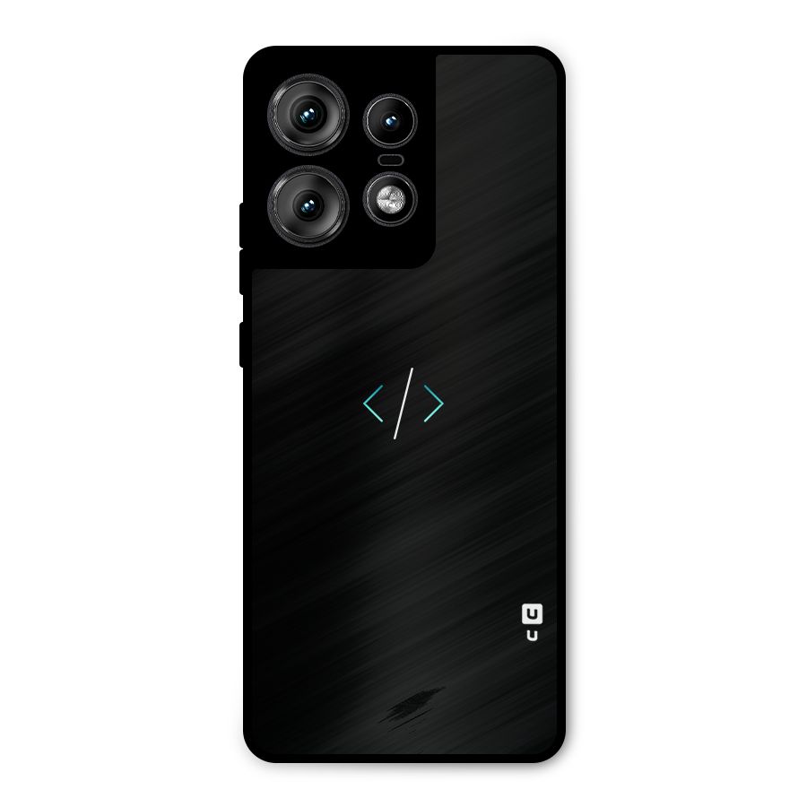 Minimal Dark Coding Metal Back Case for Motorola Edge 50 Pro