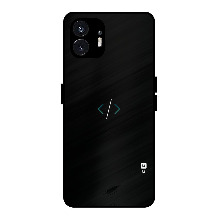 Minimal Dark Coding Metal Back Case for Nothing Phone 2