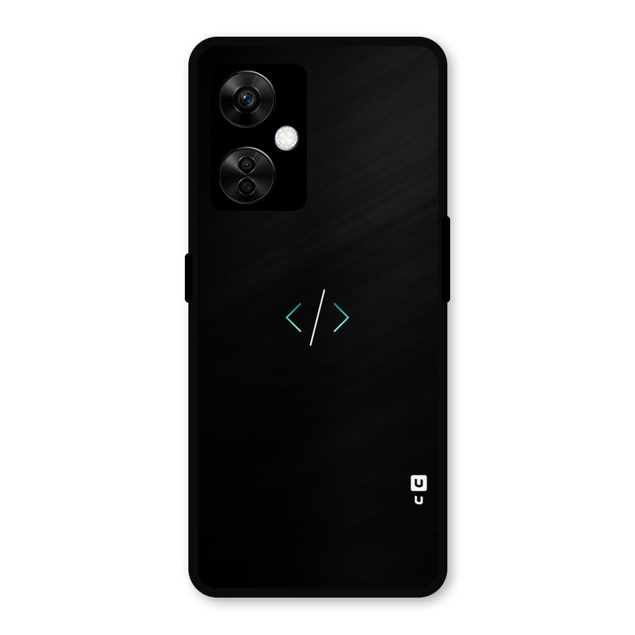 Minimal Dark Coding Metal Back Case for OnePlus Nord CE 3 Lite