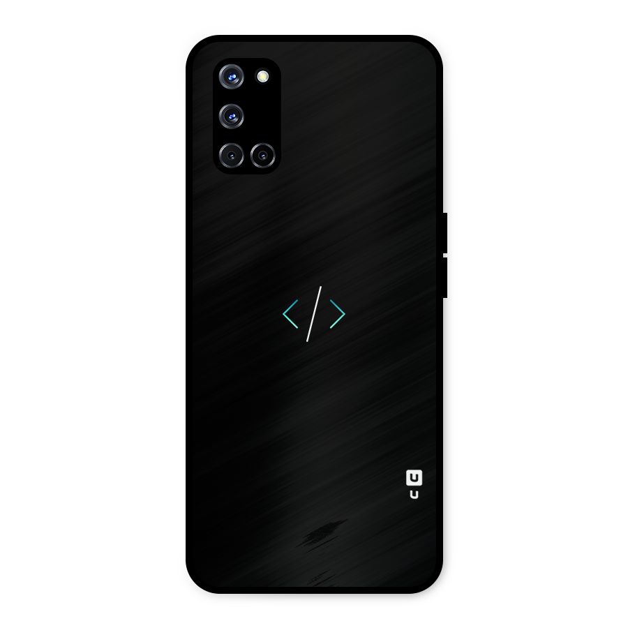 Minimal Dark Coding Metal Back Case for Oppo A52