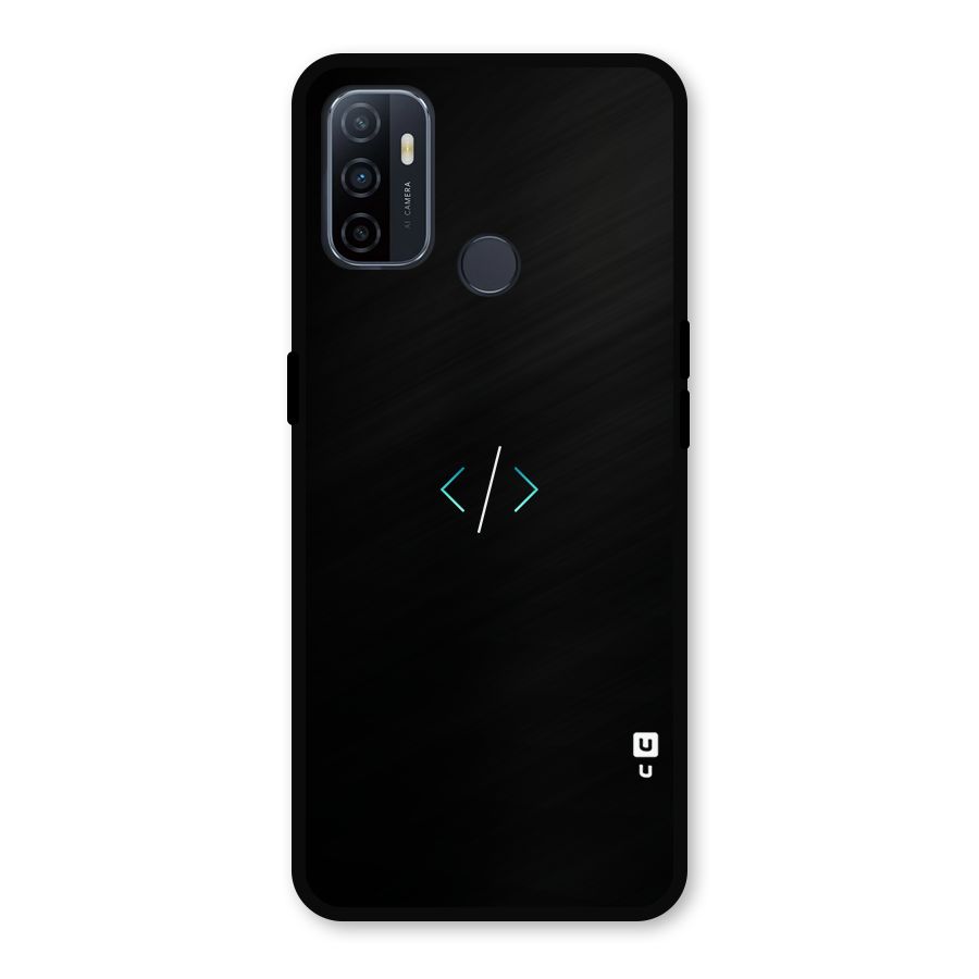 Minimal Dark Coding Metal Back Case for Oppo A53