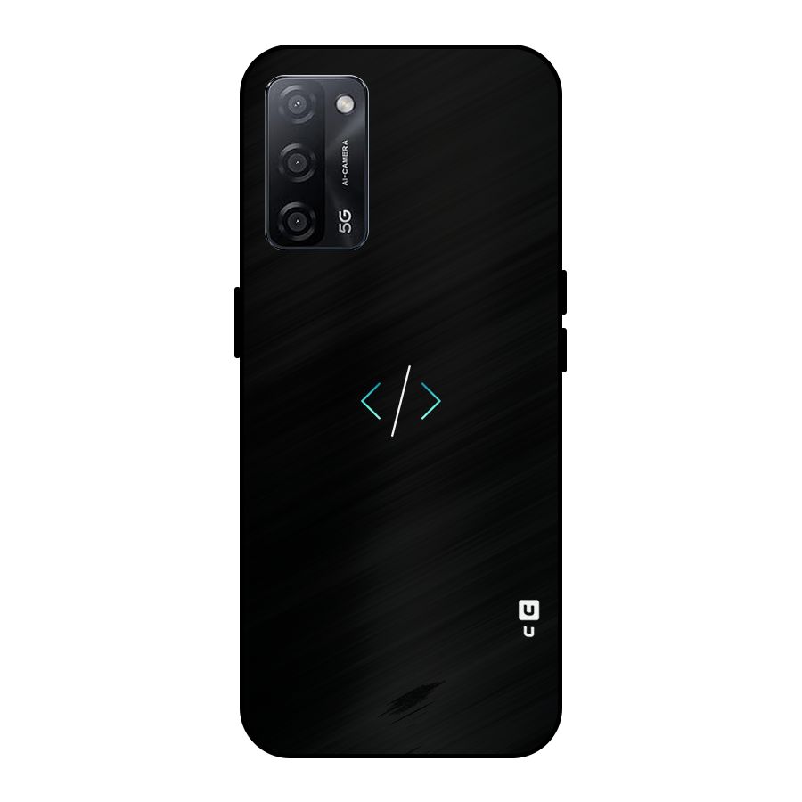 Minimal Dark Coding Metal Back Case for Oppo A53s 5G