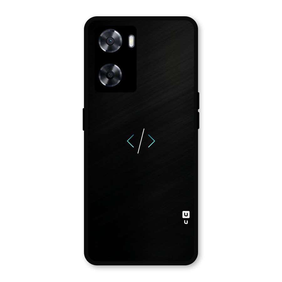 Minimal Dark Coding Metal Back Case for Oppo A57 2022